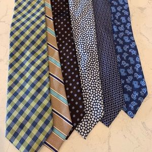 Lot of 6 premium ties. Canali . Peter Millar.